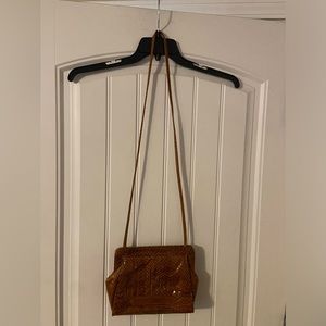 Women’s Vintage Mary Ann Rosenfeld Brand Brown Faux Alligator Shoulder Bag NWT